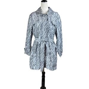 Chico's Black and White Zebra Print Trench Coat